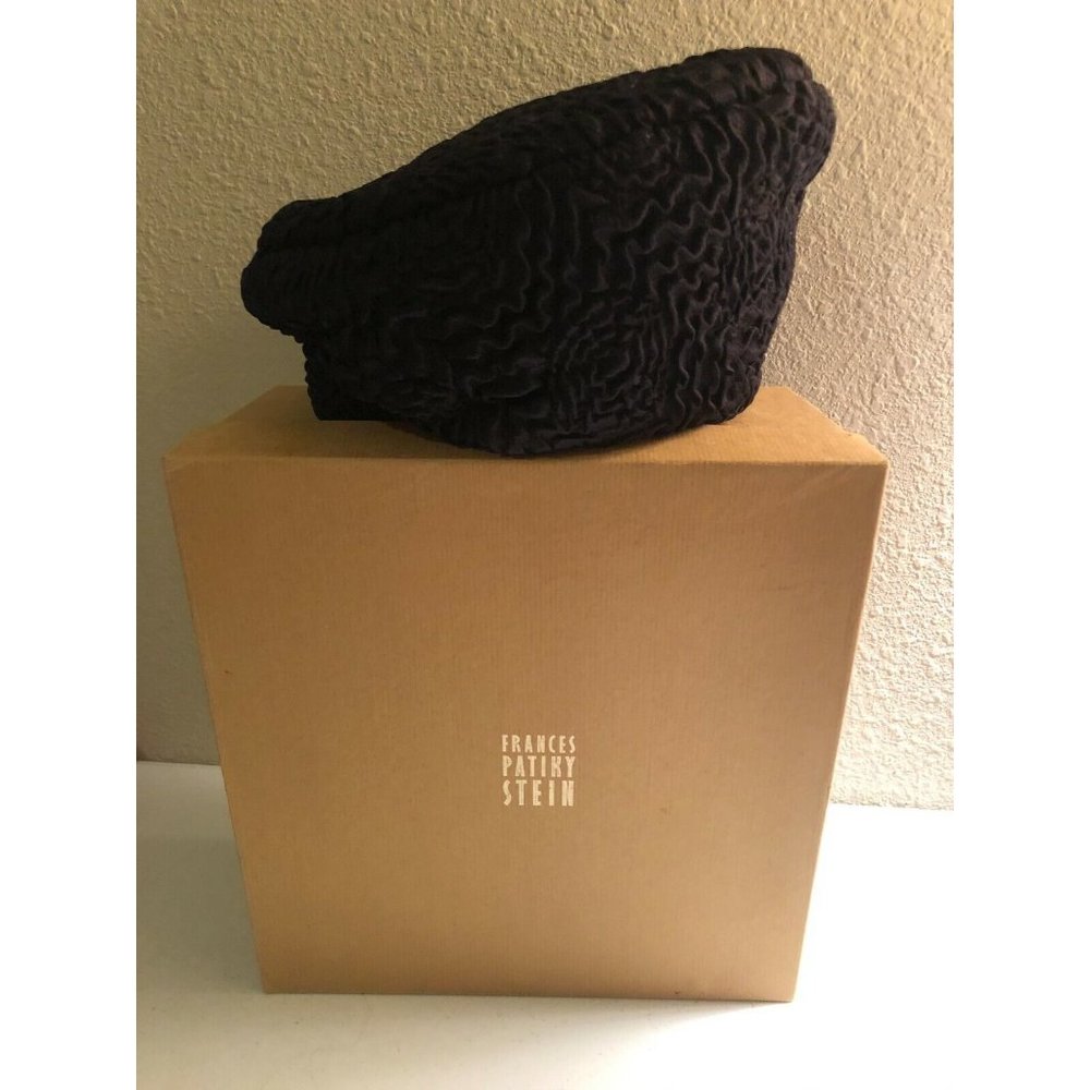 VINTAGE FRANCES PATIKY STEIN BLACK SILK HAT - with ORIGINAL BOX